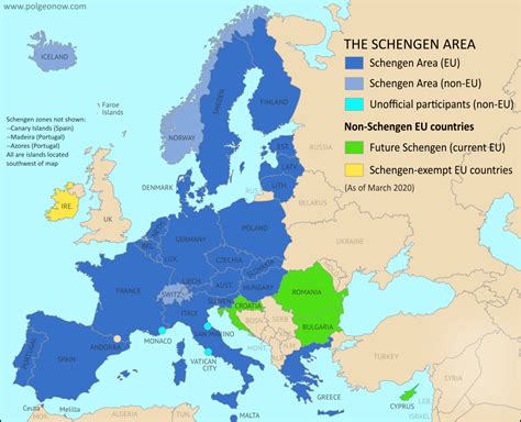 Map of Schengen Area