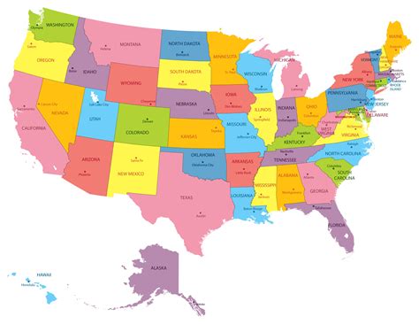 map of the United States with states