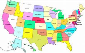 map of the USA with states