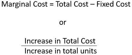 marginal cost using variable cost formula