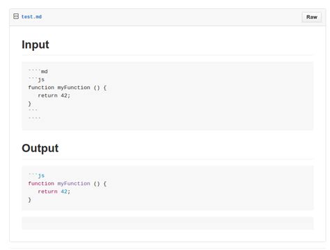 markdown code block language list github