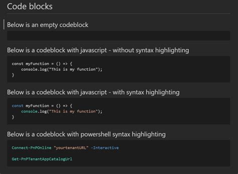 markdown code block languages