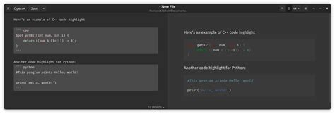 markdown code block syntax types