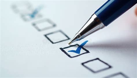 Checklist being marked