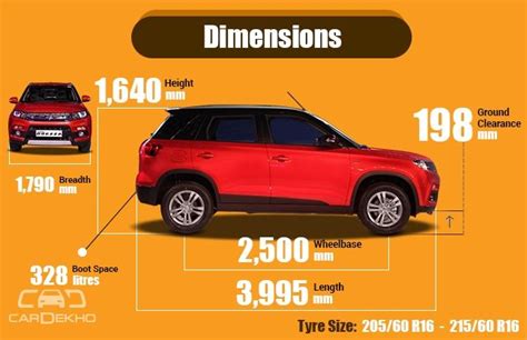 maruti brezza length and width in feet
