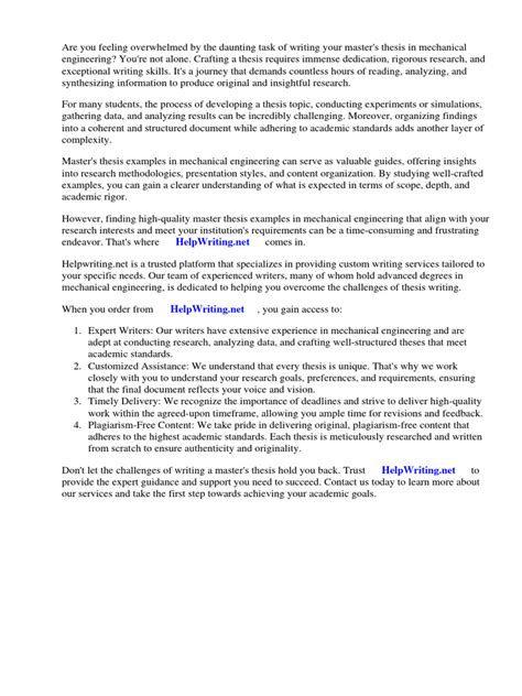 master thesis examples mechanical engineering