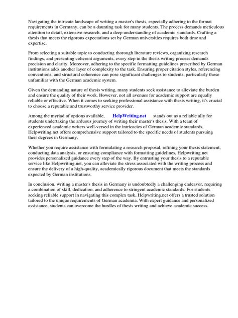master thesis format in germany