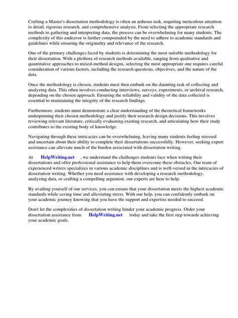 masters dissertation methodology example