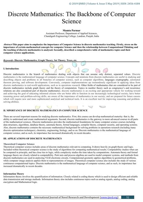 math topics in computer science