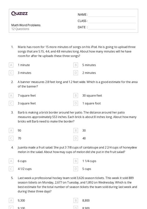math word problems questions and answers for grade 6