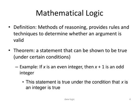 mathematical logic definition and examples