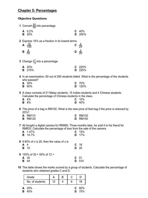 mathematics form 1 chapter 5 exercise pdf