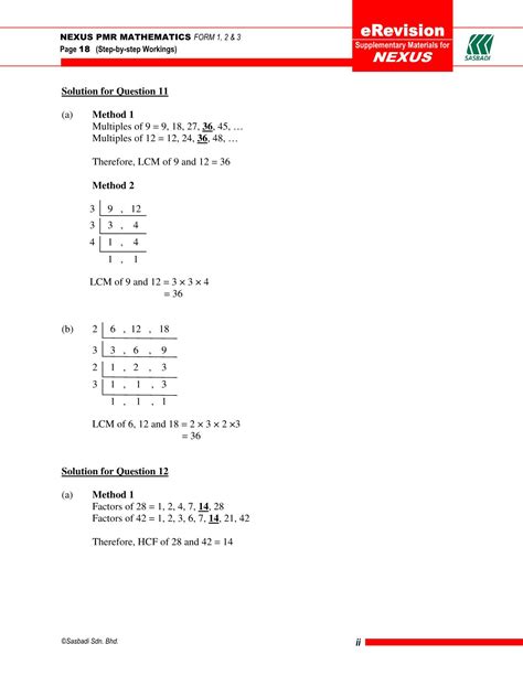 mathematics form 2 chapter 11 exercise