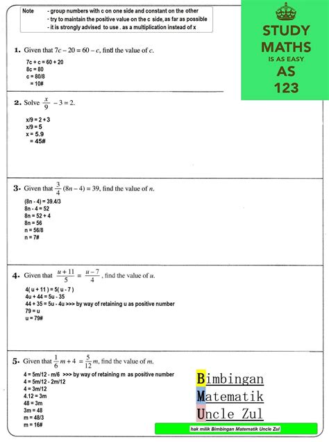 mathematics form 2 chapter 9 exercise with answers