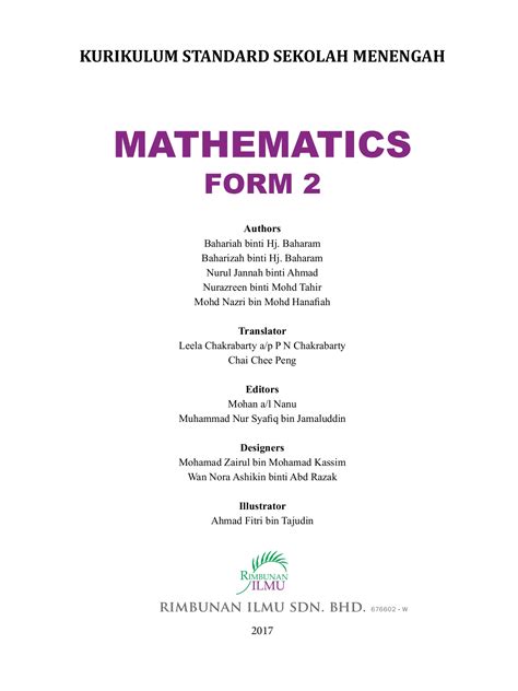 mathematics form 2 notes