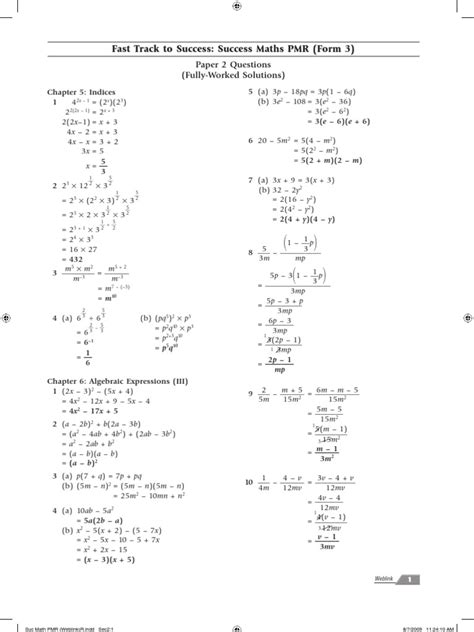 mathematics form 3 textbook answer with solution chapter 5