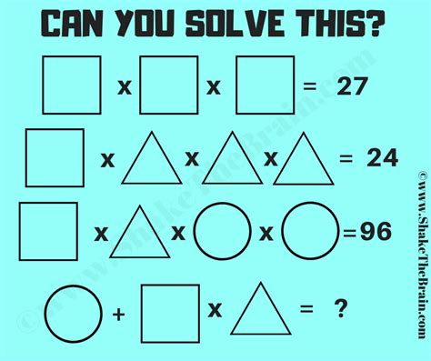maths brain teasers with answers for class 7