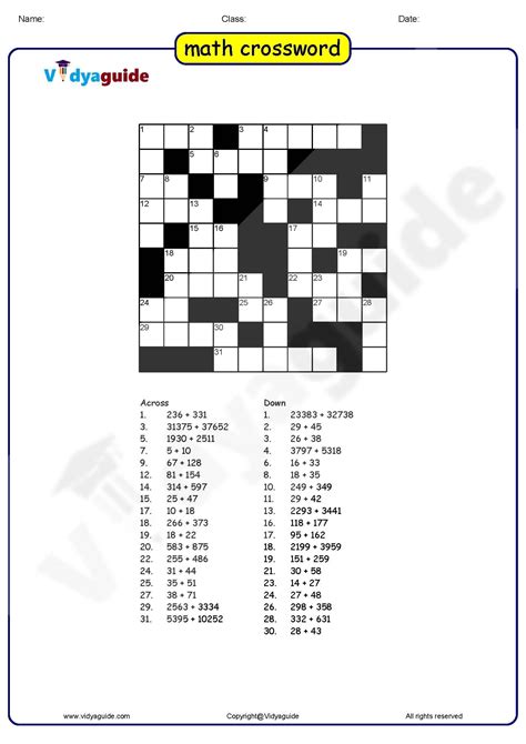 maths puzzles for class 7 with answers