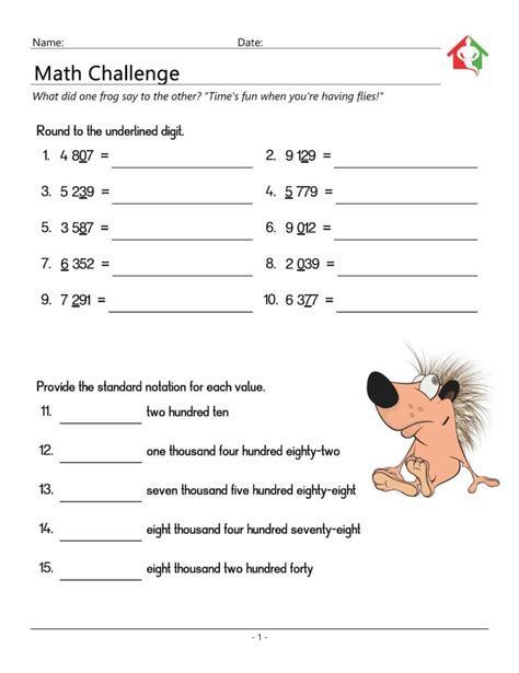 maths questions with answers for class 5