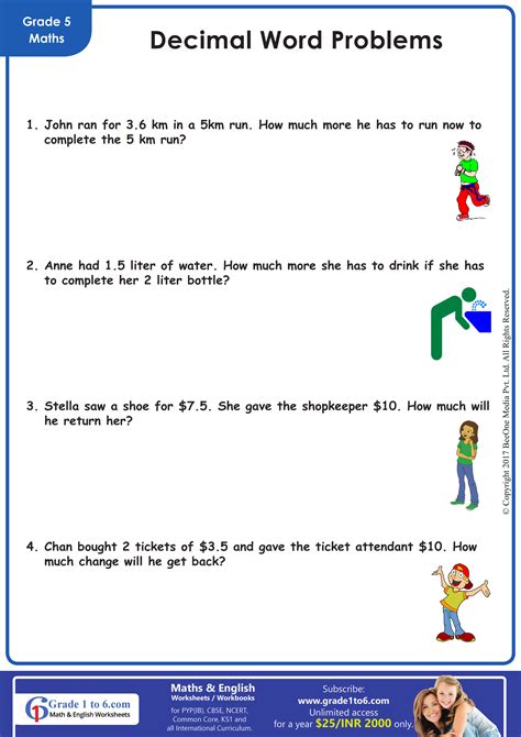 maths worksheet for class 5 word problems pdf