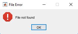matlab app designer display error message