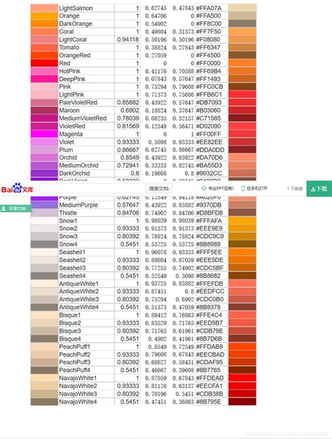 matlab rgb color list