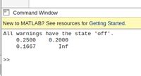 matlab sim suppress warnings