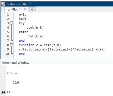 matlab try catch print error message