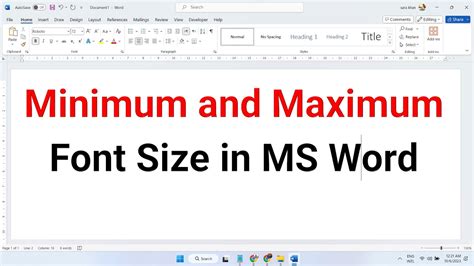 max font size in word