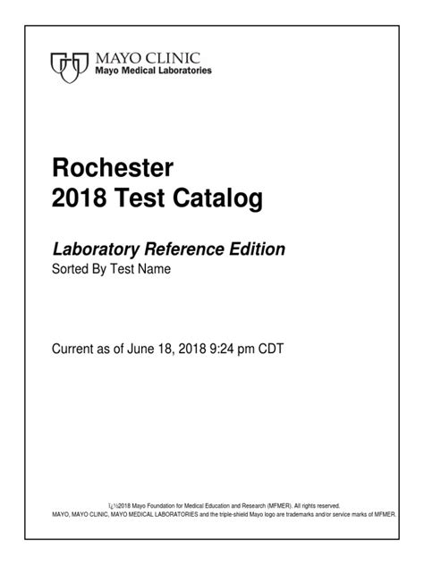 Mayo Test Catalog