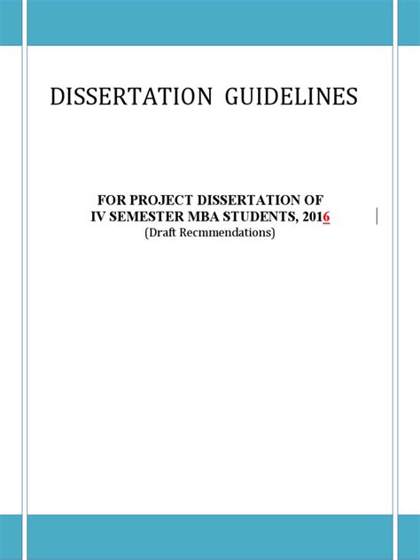 mba dissertation guidelines