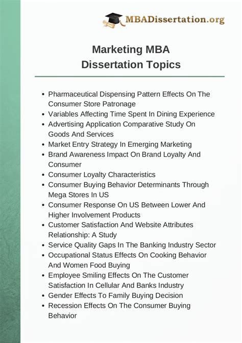 mba dissertation topics in marketing