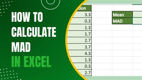 mean absolute deviation mad in excel