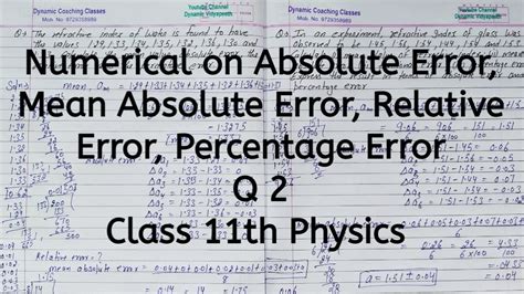 mean absolute error class 11 physics