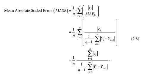 mean absolute scaled error example