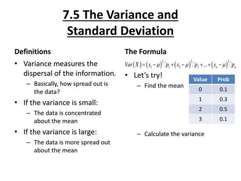 mean deviation variance and standard deviation