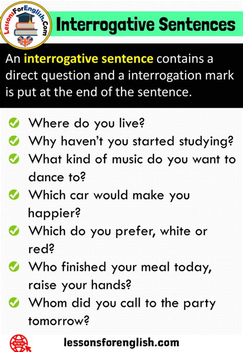 meaning and example of interrogative sentence