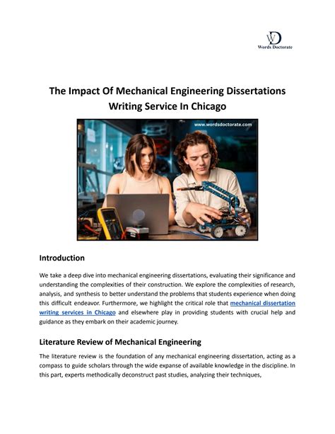 mechanical engineering dissertation examples uk