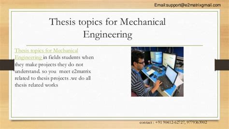 mechanical engineering dissertation ideas