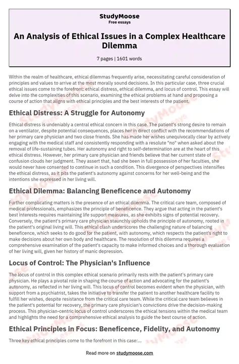 medical ethical case study examples