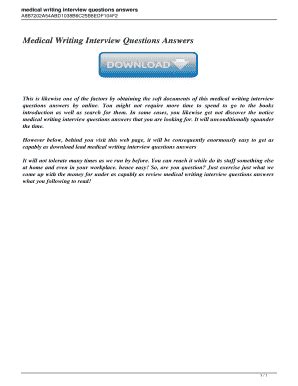 medical writing interview questions and answers