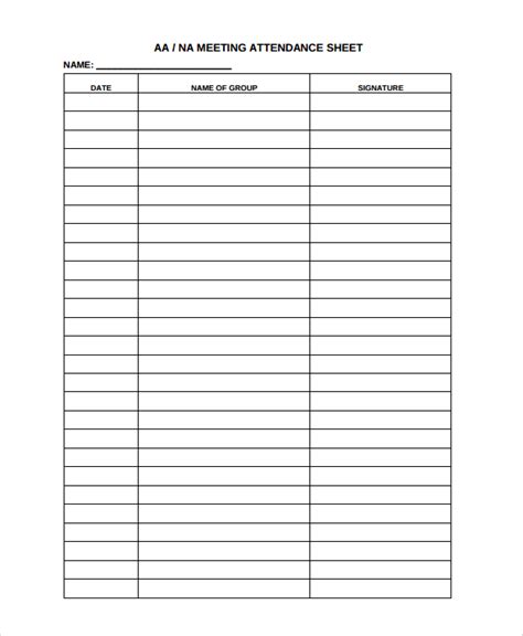 meeting attendance list