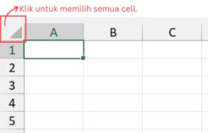 memilih range cell di excel
