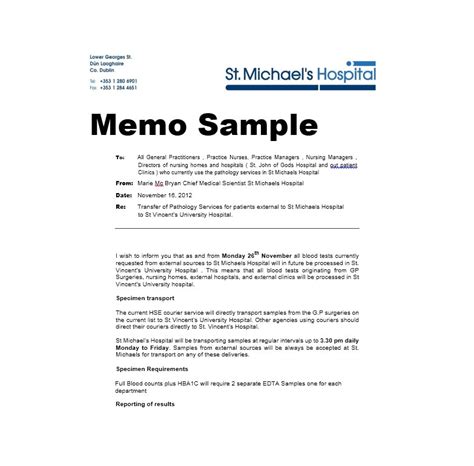 memo format sample in word
