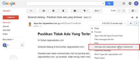 Menambahkan Kontak di Gmail