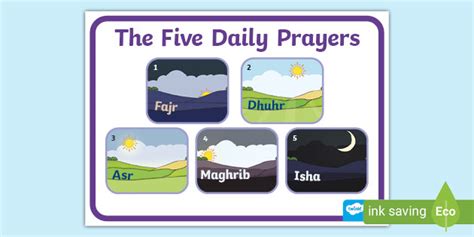 mention the five times daily prayer of islam