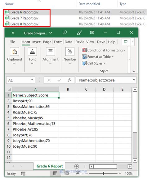 merge csv files in excel vba