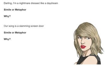 metaphor examples in songs taylor swift