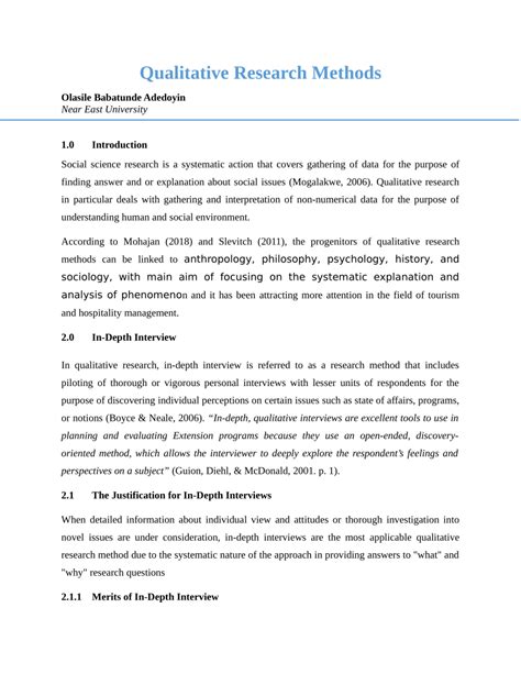 methodology introduction example qualitative research