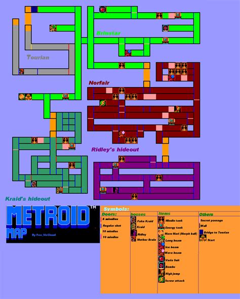 Metroid Walkthrough Map